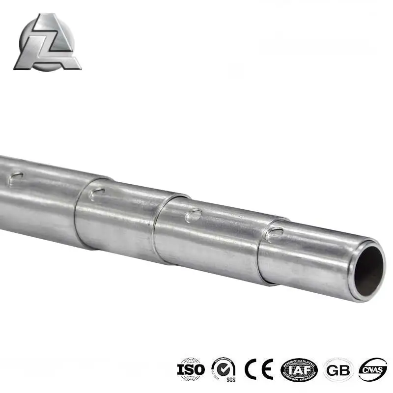Laser anodized extendable heavy duty metal aluminum alloy telescoping support telescopic interlocking pin extension pipe pole