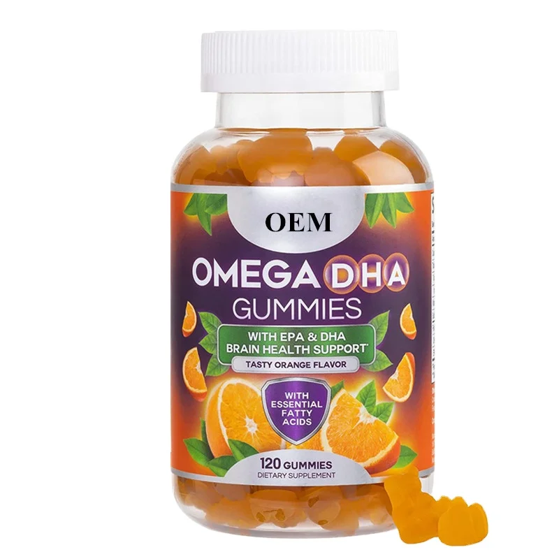 OEM/ODM 100% Pure Organic Kids Multivitamin DHA Omega 3 Fish Oil Supplements 6 9 Gummies for 60