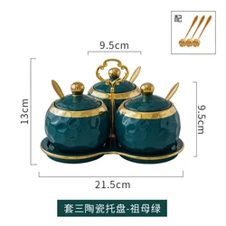 Ceramic seasoning cans Nordic home seasoning can bottles salt and sugar aginomoto tank kitchen supplies combination set