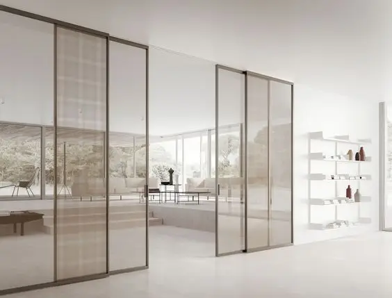 Spain Smart Locks Functional Sliding Glass Doors Single Glass Modern Doors