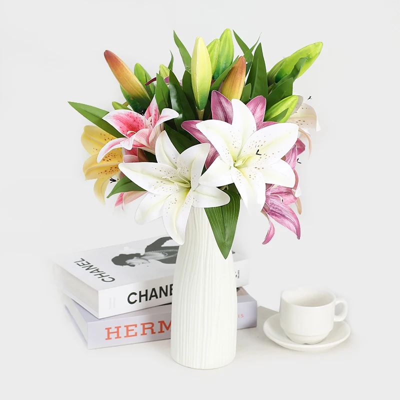 Wholesale Real touch Artificial Calla Lily in Bulk Lily Flower Pu Tropical Lily Decoration Flower
