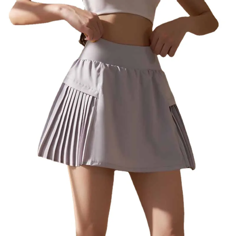 2022 new Exercise  Loose Comfortable Quick Dry Running Fitness Double Layers Frills Pleated Golf Tennis Skirts