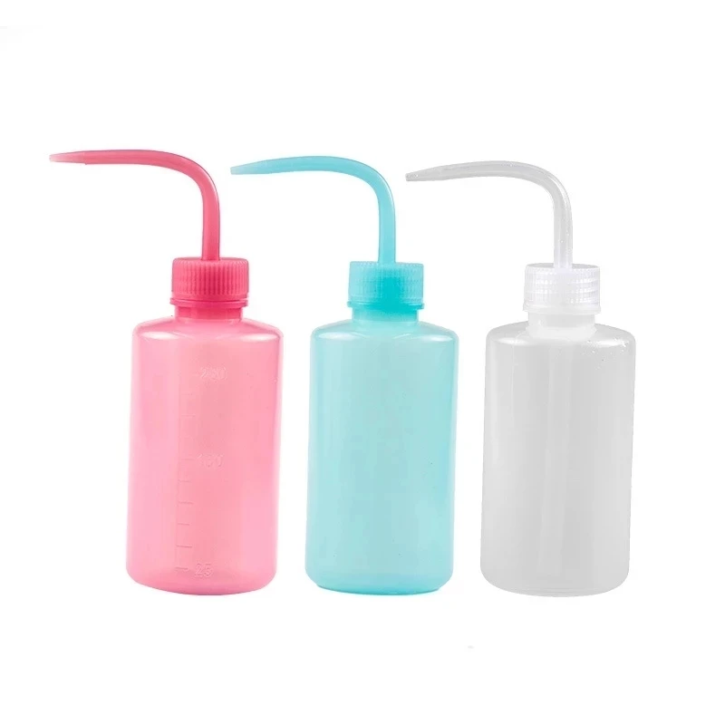 250ml Eyelash Extension Elbow Flush Bottle Wash Squeeze Bottle Non-Spray 3 Colors Tattoo Diffuser Soap Supply Wash Bottle