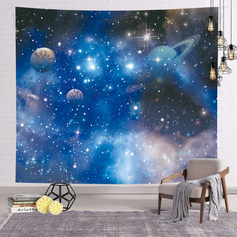 
Wholesale Custom Printed tapestry Luxury Starry elk sci-fi vision Print for living room 