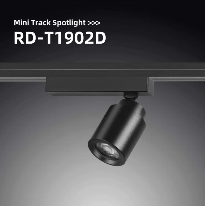Black Silver Indoor Decor 1-Watt DC 12V Mini Track Spotlight in Magnetic Track Lighting System for Exhibitions.