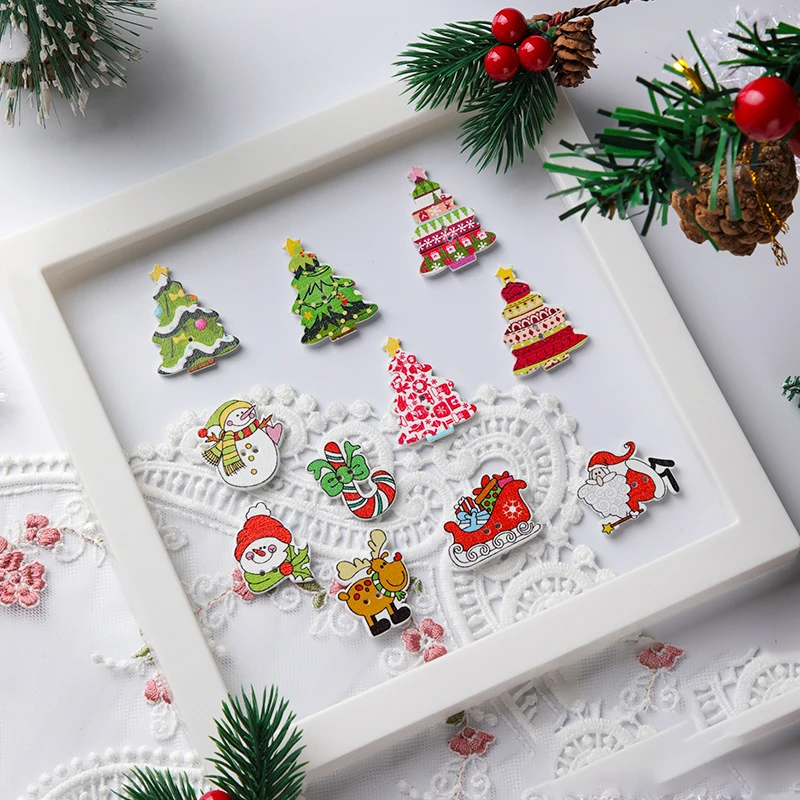 New Christmas colored wooden Cross Stitch Diy Magnetic Needle Pickup  sewing accessories magnetic creative badge Magnetic needle