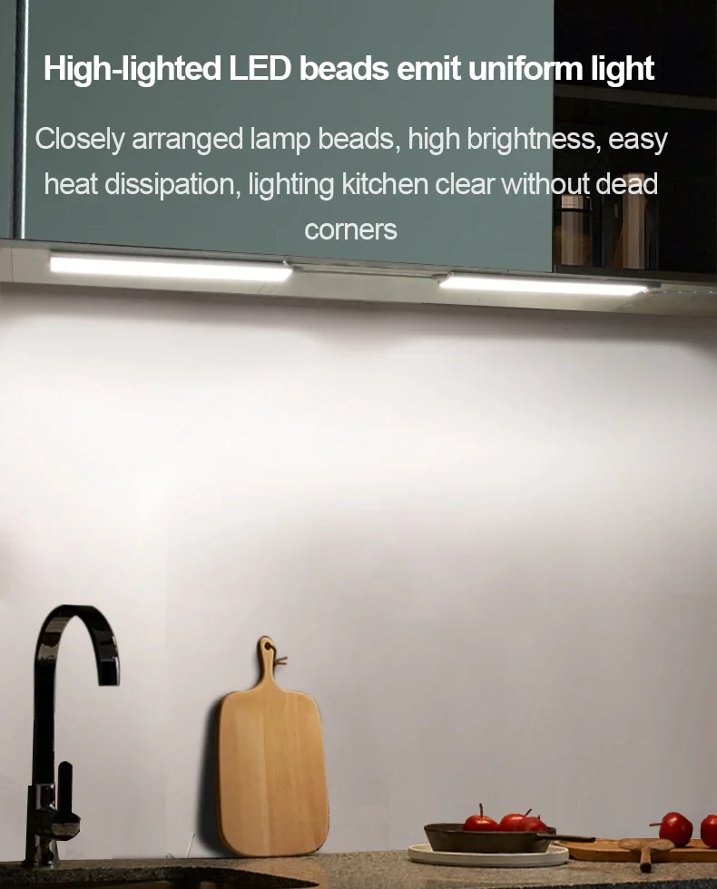 Rechargeable Motion Sensor cabinet lighting wireless undercounter led Night light for kitchen, Wardrobe, wine cabinet, closet