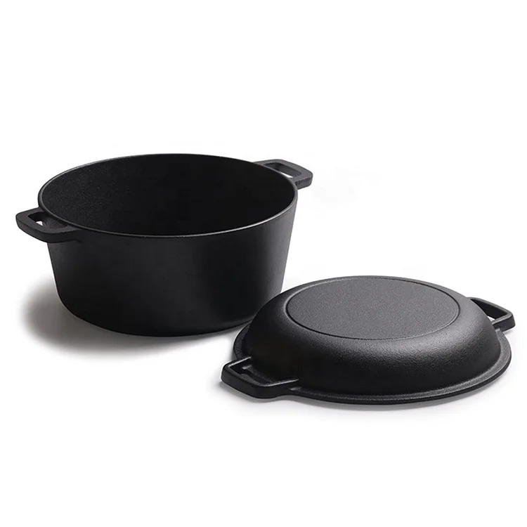 High Quality Dutch Oven 5QT Pre-seasoned Cast Iron Dutch Oven With Handle For Camping
