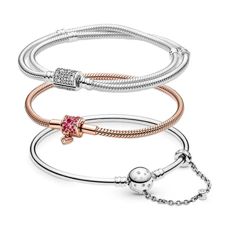 High Quality  Fashion girls Sterling silver 925 fine jewelry bracelets & bangles women Sets wholesale thailand