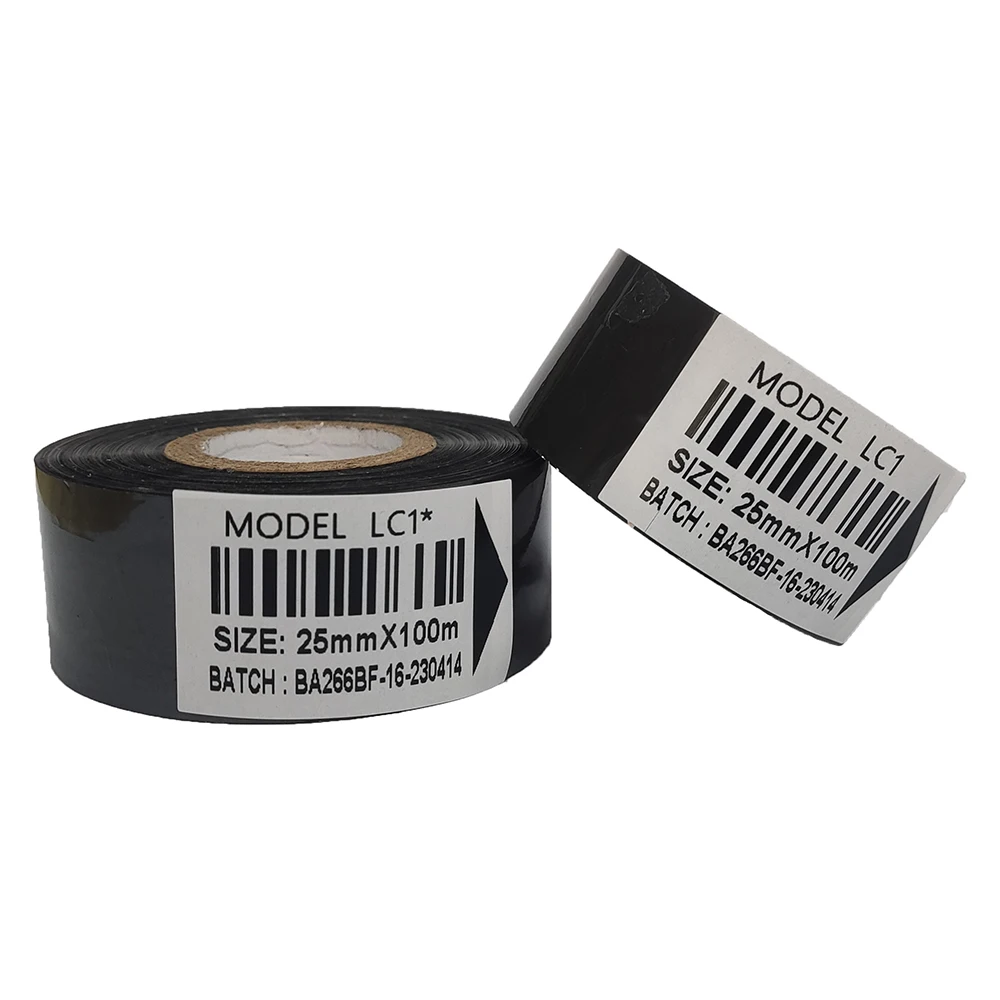 Black  LC1*   30mm*120m hot stamping foil ribbon to print date batch lot number on plastic bag hot foil