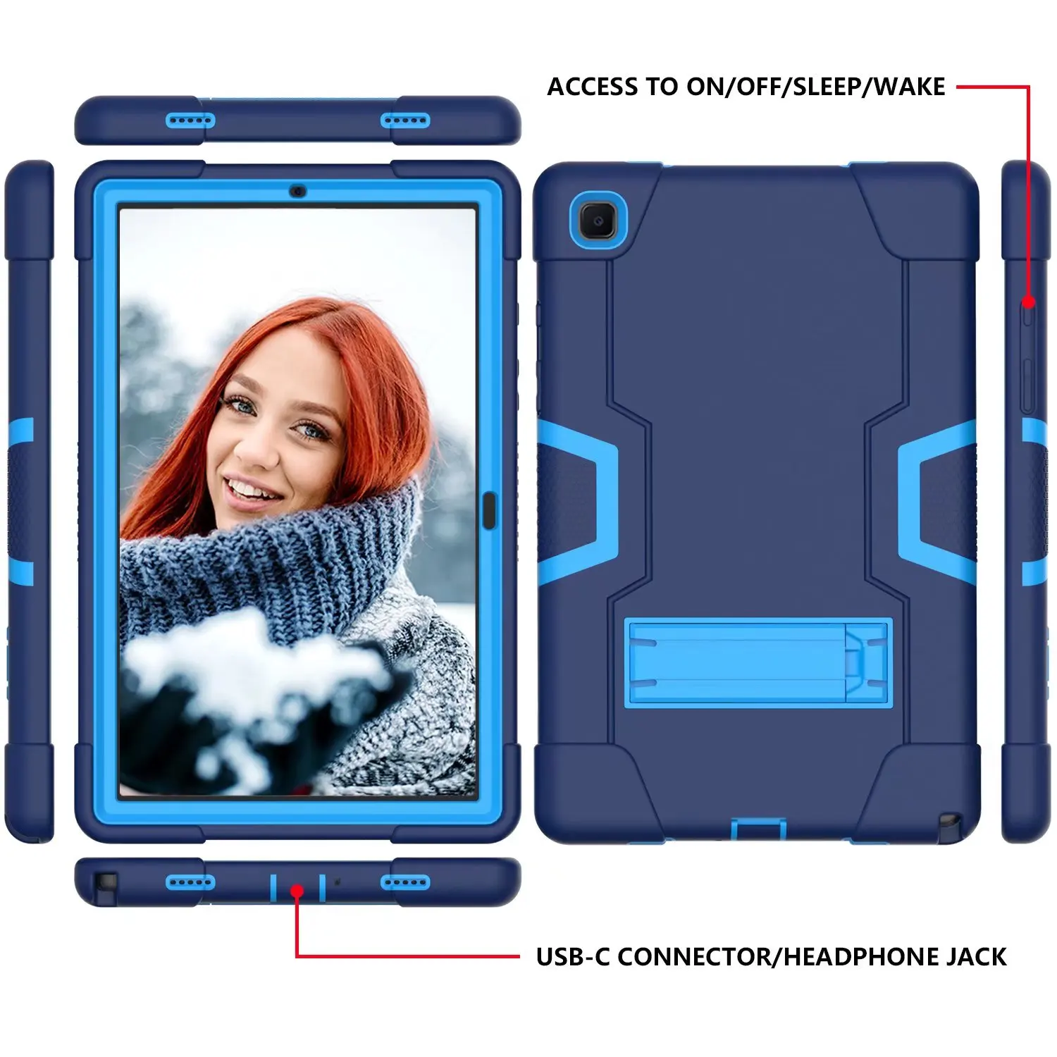 Galaxy Tab A7 lite T225 T220 Combo Back Tablet Cover Shockproof Hybrid W/Stand For Samsung Tab A7 10.4 T500 T509 2022 Armor Case