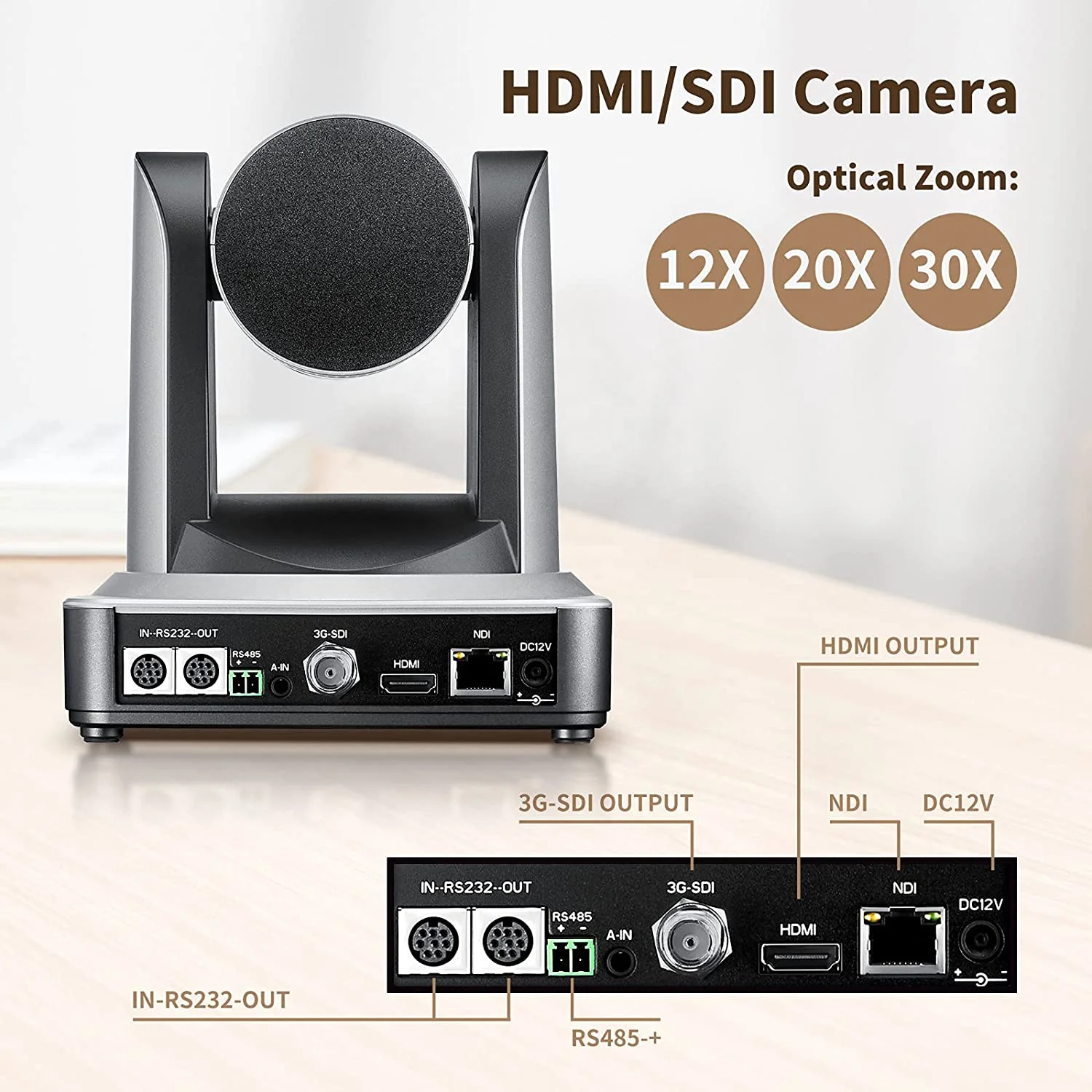 10X&12X&20X zoom SDI-H DMI-Lan interfaces PTZ camera suitable for video conference/tele-medicine/church/class/webcasting/Youtube