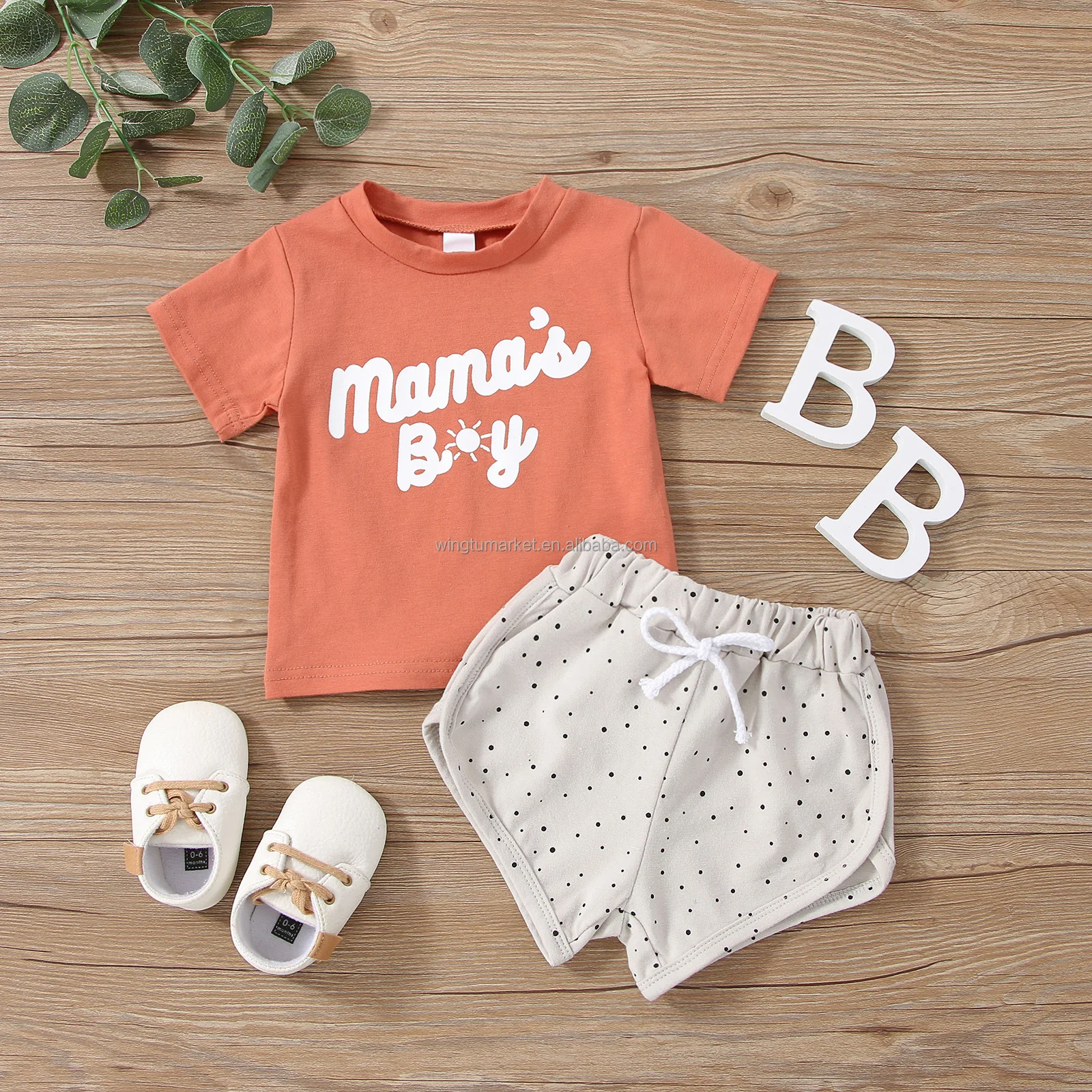 Custom Made or I Love Mama Best Friends Baby Boys Girls Toddler Kids Clothes Polka Dot Shorts Soft T-Shirts Letter Designer Shoes Summer Kids Girls Clothing Sets