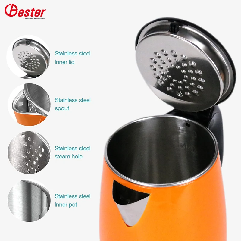 Boil Water Kettle Double Wall Jug Kettle 1.8L Stainless Steel Electric Kettle