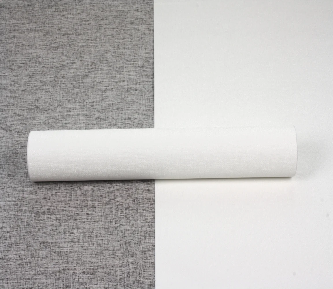 Jinyi Y62601 White Cream Plain Color Textured Deep Embossed Simple Classic Peel and Stick Adhesive Wallpaper