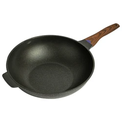 Large Commercial Non-stick Induction Cast Aluminum Cookware Wok Pan