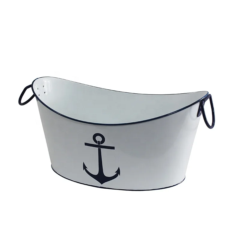 Custom Hot sale metal galvanized ice bucket beer wine cooler party beverage tub Metal Ice and Drink Bucket