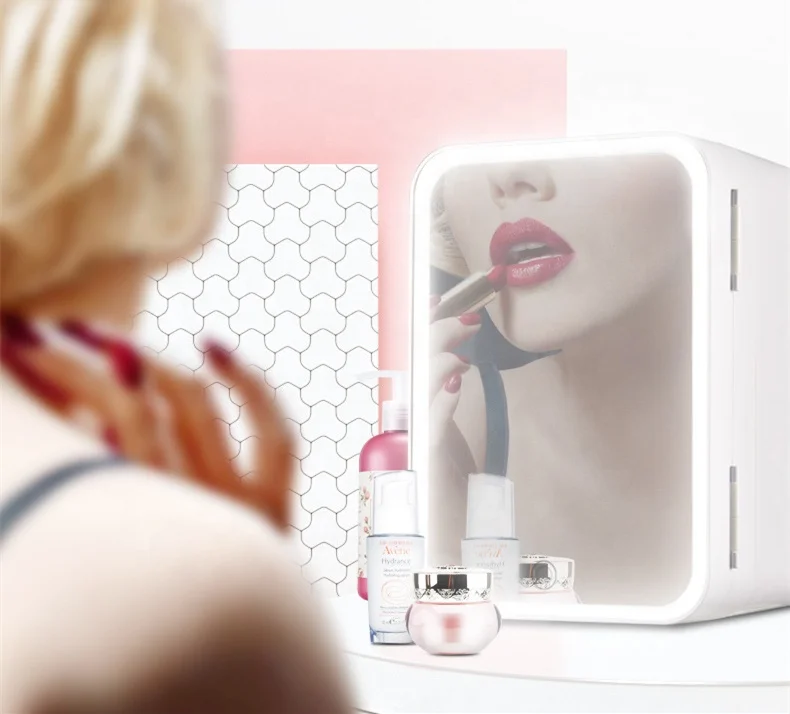 Портативный Компактный холодильник с зеркалом для косметики, 6 л, 8 л, 10 л, 12 л, 20 л
