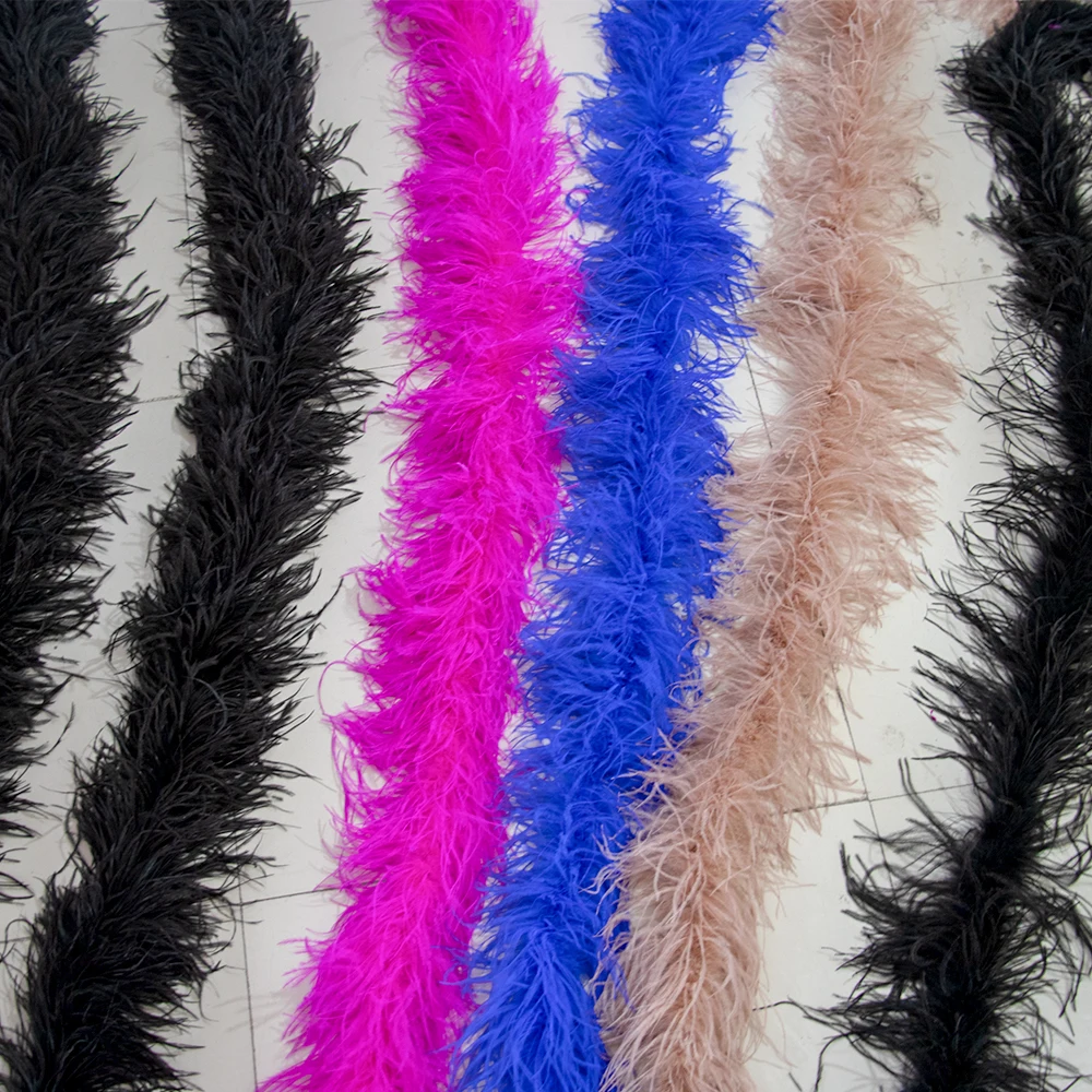 1-8ply Ostrich Feather Boa Multi-Ply Thickened Encryption Can Be made Dress Accessories With Wedding Sewing Feather Scarf
