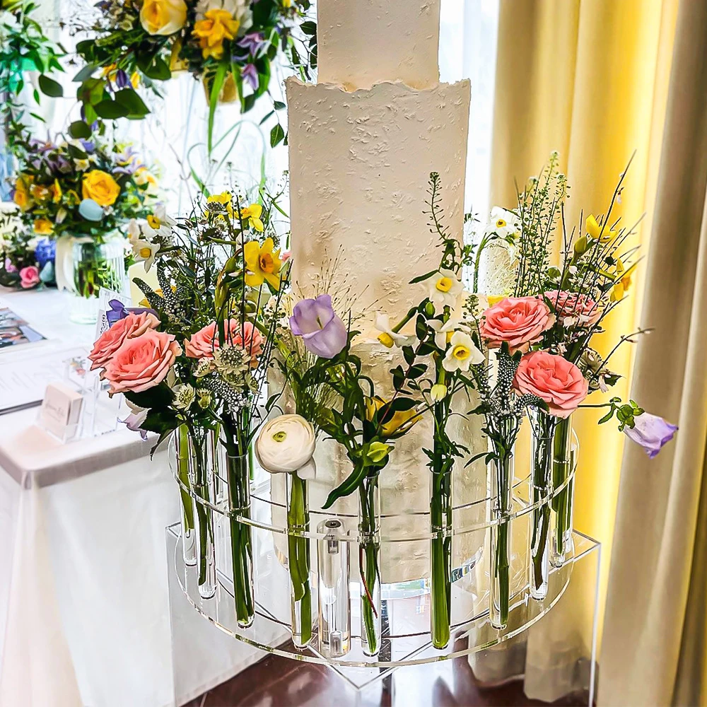 Gaojian Hot Selling Custom Wedding Acrylic Square Dessert Flower Stand Cake Stand For Wedding  Party Decorations