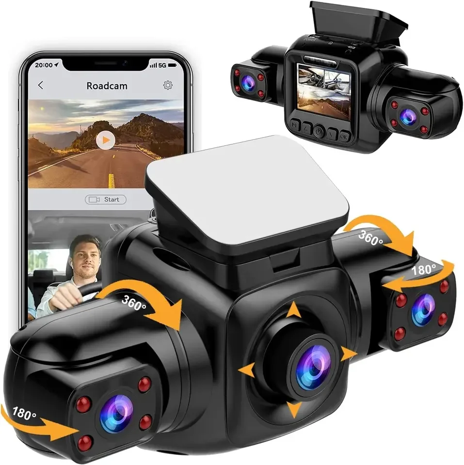 2023 New New 2 Inch 4 cameras car black box hd 4ch 1080P built-in WIFI cameras Logger hd Night Vision g-sensor car dvr dash cam