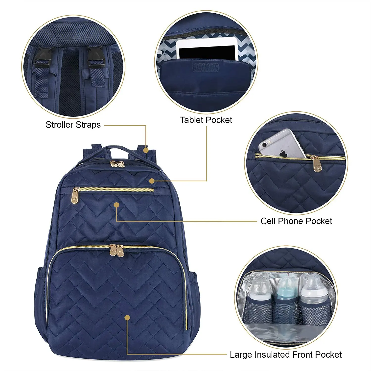 FREE SAMPLE  Pure color Diaper Bag Backpack with Cell Phone and Tablet Pockets and Stroller Clips