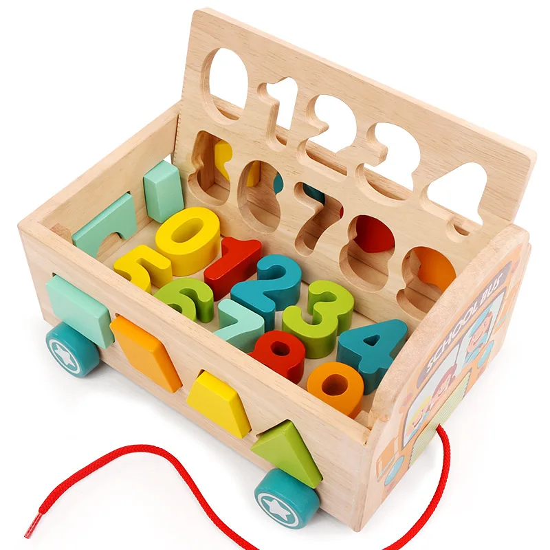Montessori Wood Toy Wooden Sorter Baby Cube Kids Puzzle Game Preschool Learning Toys for Boys Girls