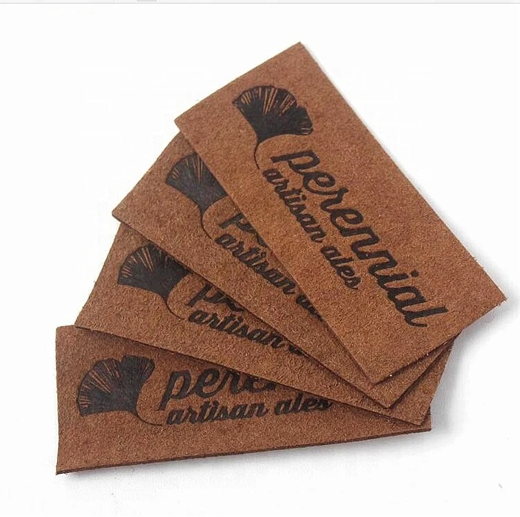 Faux Leather Sew On Labels Custom Heat Press Brand Name Logo Soft Suede Patches for Hats and Bags