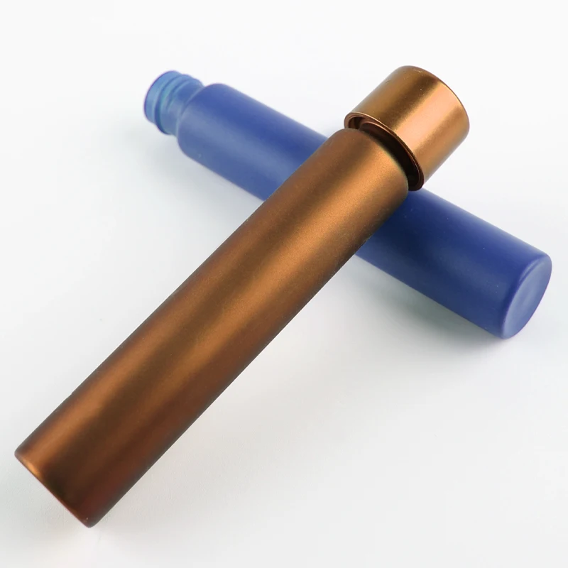 Golden Silver Electroplating Glass Empty Tube with Child Resistant Cap Rolling Paper Tubes Containers