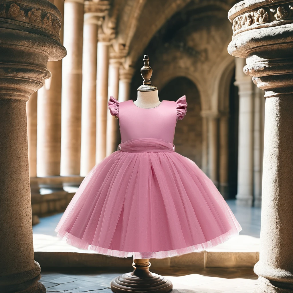 MQATZ Hot Summer Children Sleeveless Dress Little Girls Wedding Dress Kids Princess Tulle Performance Dresses