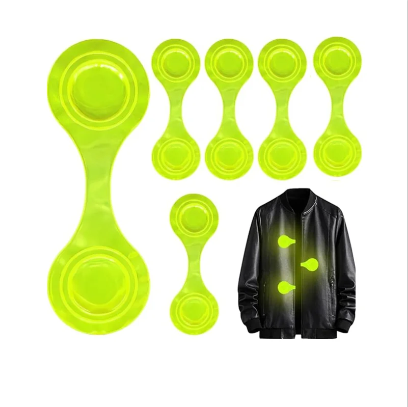 custom logo EN13356 fashionable reflective strobe light magnet PVC magnetic clip reflector for night running sports safety