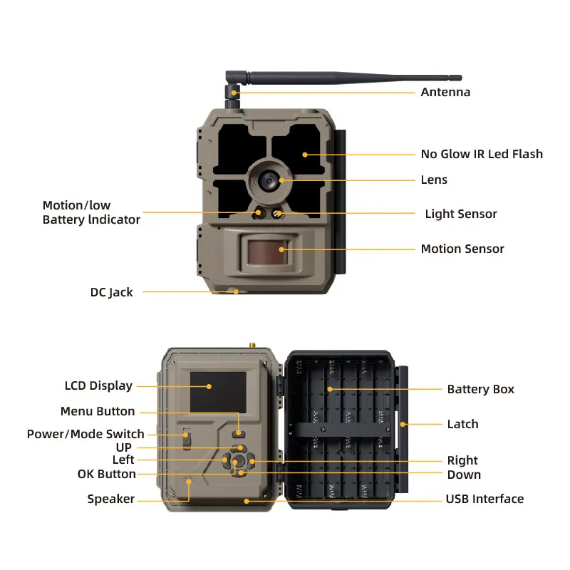 L-SHINE Mini Game Camera Hunting 4K 32MP WIFI 2.4 Inches Wireless Infrared Waterproof Wireless Infrared Wildlife Trail Camera