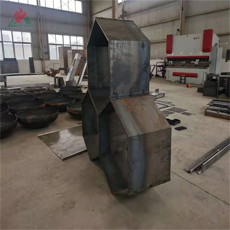 Outdoor round corten steel firewood storage for patio firewood log rack