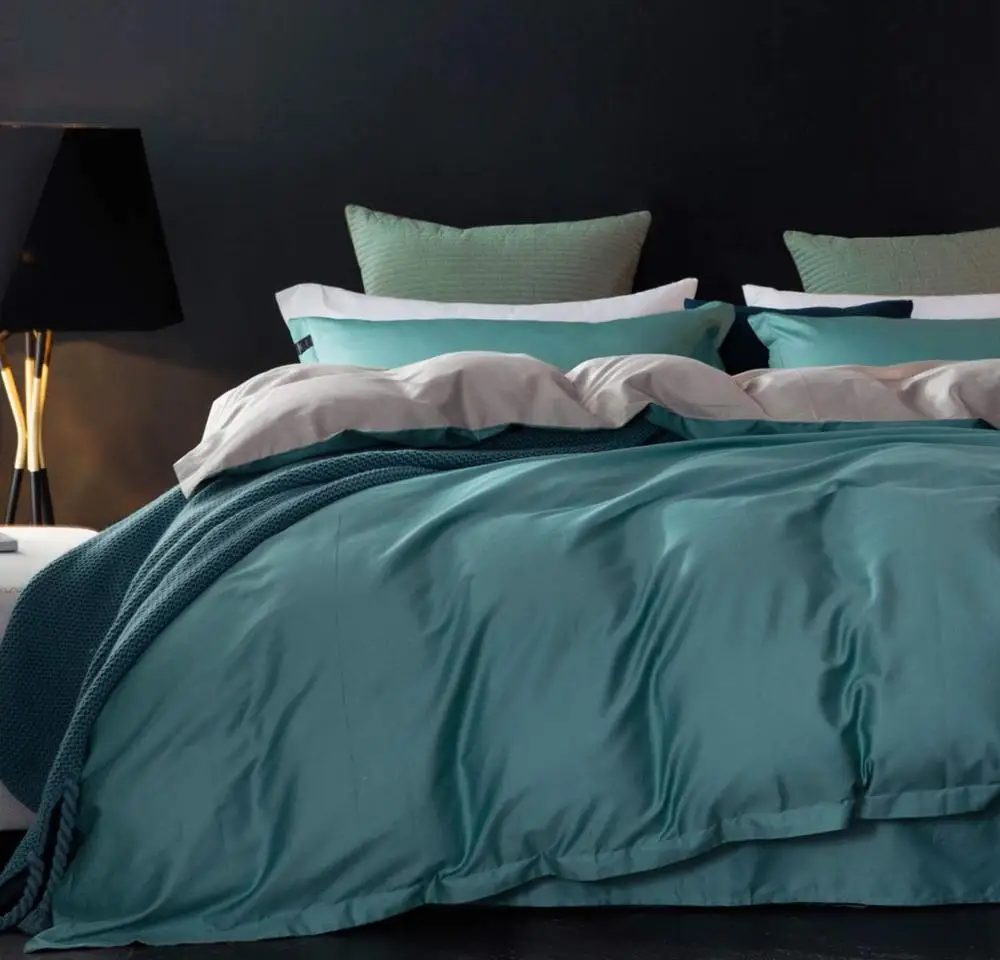 
KAERFU Bed Sheet 3 Piece with Zipper Closure & Corner Ties Luxurious Comforter Cover Bed Sheet Set 