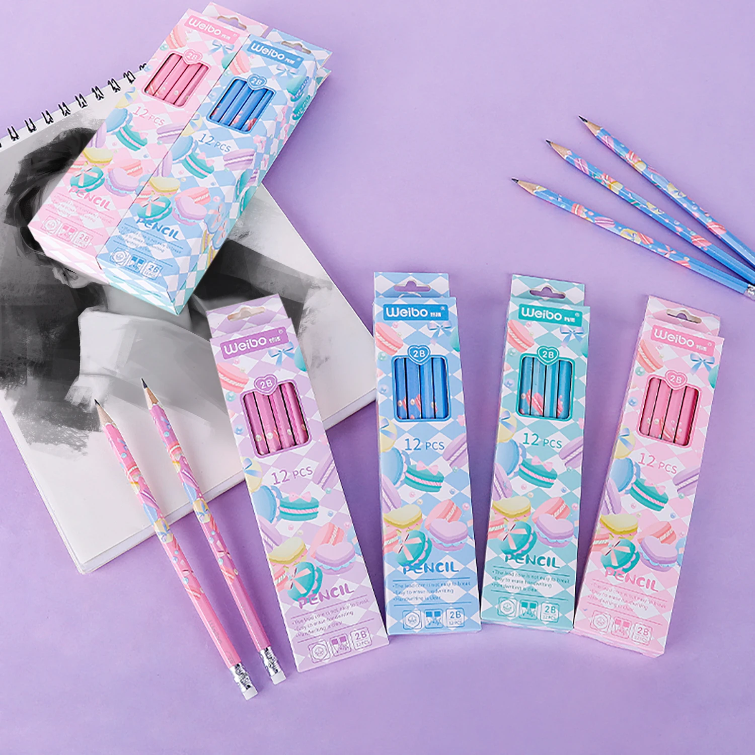 Weibo 2023 Wholesale Promotion Custom Logo  Wood Pencils Round Wood Lead Pencil With Eraser