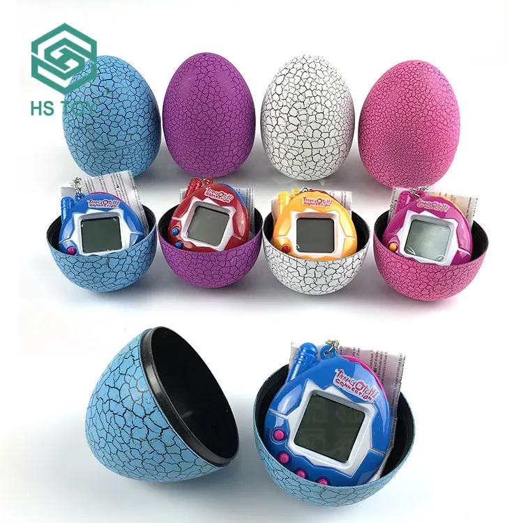 HS Toy Pocket Handheld Game Nostalgic Cyber Mascotas Virtuales Burst Egg Keychain Toys Pets All In One For Sale