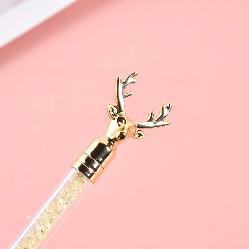 Creative metallic sense Crystal Diamond ballpoint pen Premium uv plated color ins signature 0.7mm blue gel pen