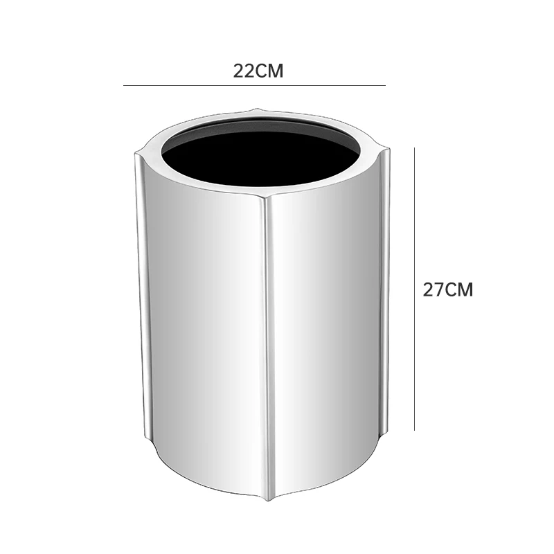 Hotel Wastebasket Customised upscale Silver Stainless Steel Swivel Lid bin Light Luxury 304 stainless steel trash can
