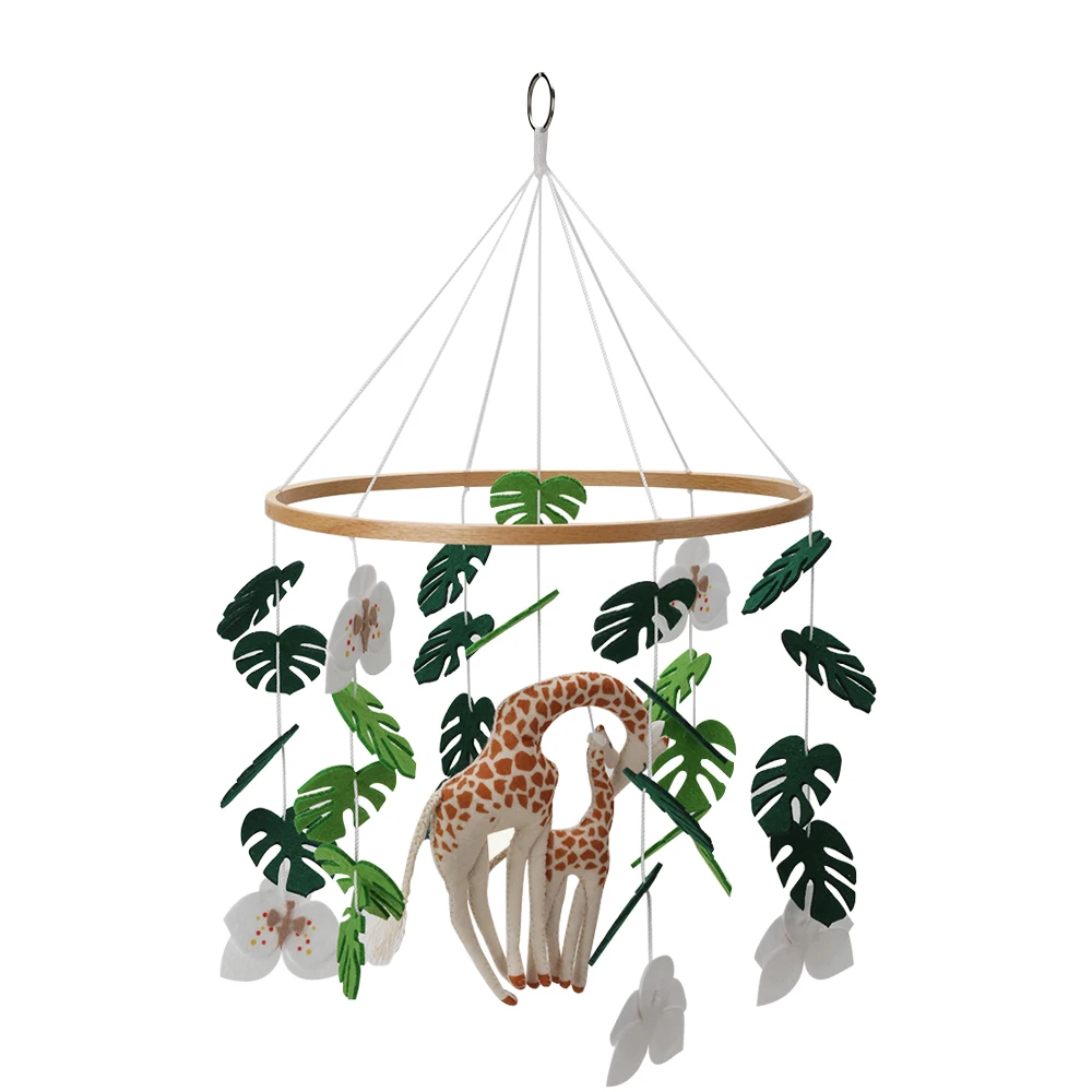 baby crib cot mobile elephant balloon airplane felt mobiles baby wood frame hanging decor kids musical mobile toy