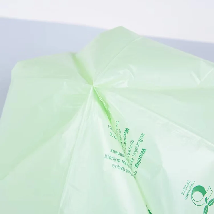 Low MOQ Eco Friendly 100% Biodegradable Cornstarch PLA PBAT Based Bags Garbage Trash Custom Printed Compostable