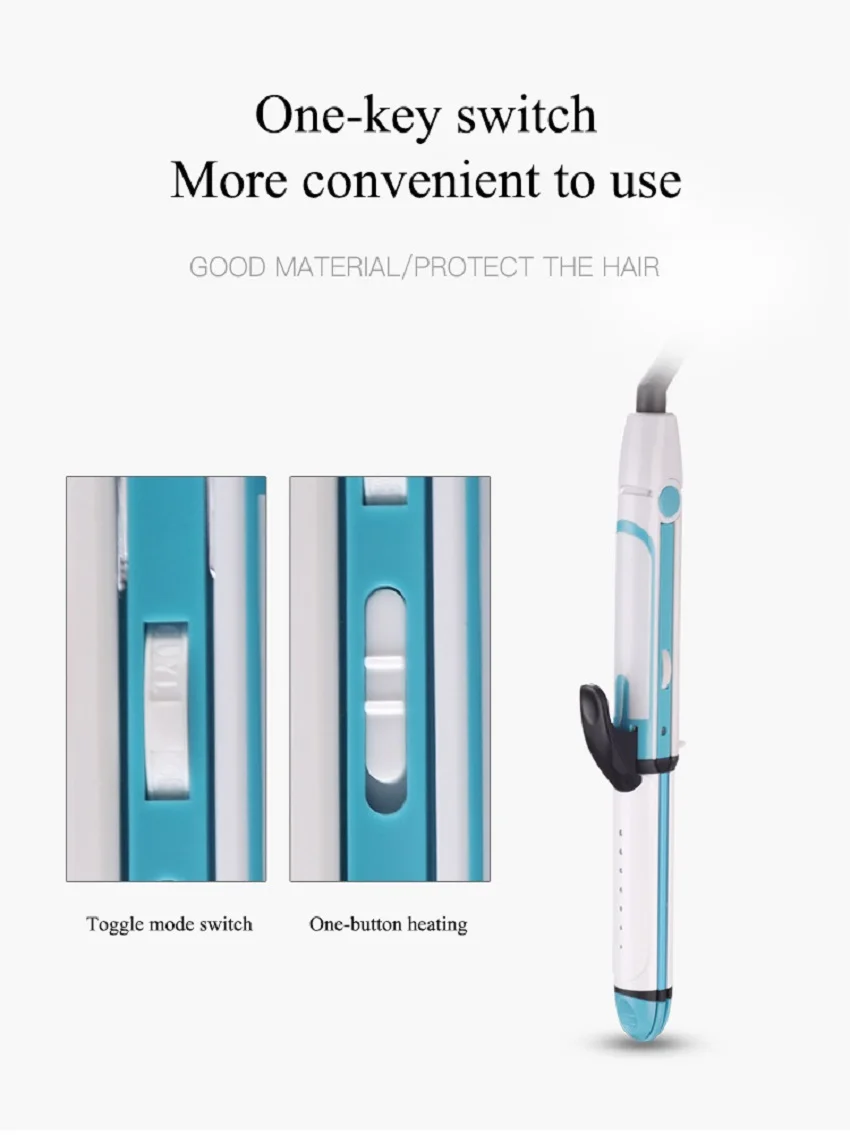 New 3 in 1 Hair Straightener And Curling Iron Heating Ceramic Curling Iron + Hair Straightener Flat Iron+Corn Plate Hair Curler