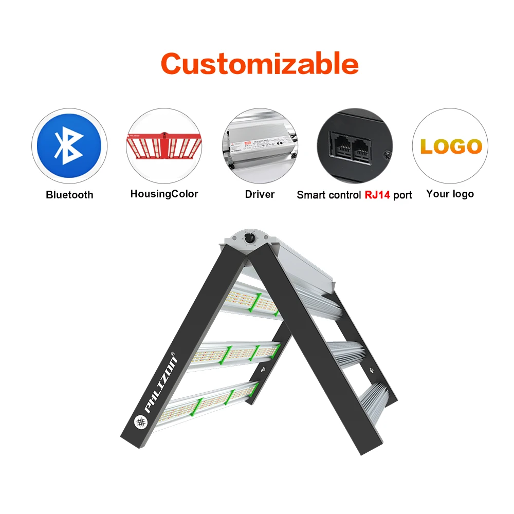 Phlizon 720W 6 баров LED Grow Light 2 4-2 8 umol/J Высокая Эффективность Затемнения комнатных растений растущая лампа