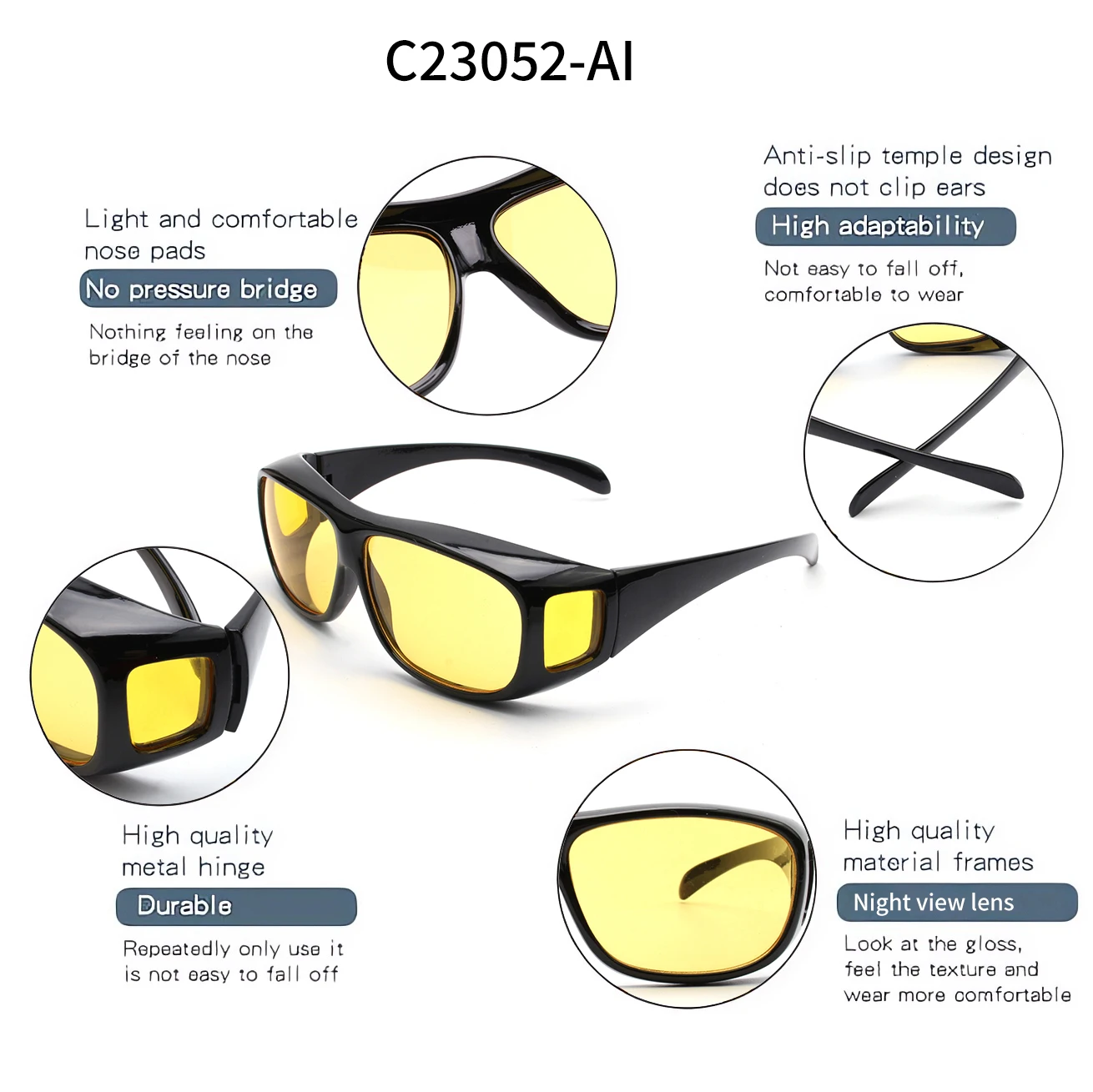 Hot Selling Cheap Motorcycle Windproof Multifunctional Riding Sports Sunglasses Driver Night Vision Driving Glasses For Men