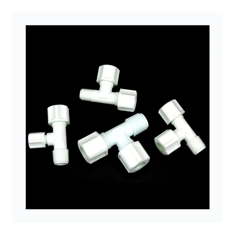 Plastic female connectors pp male run tees male connector straight union 3 way elbow pipe fittings