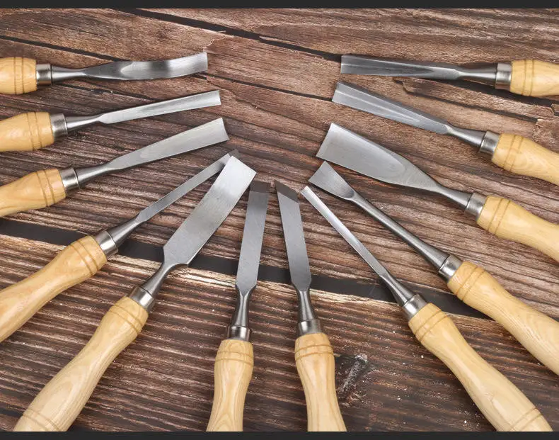 High Quality Complete Specifications 12 pcs Diy Carving Chisel Set For Woodworking