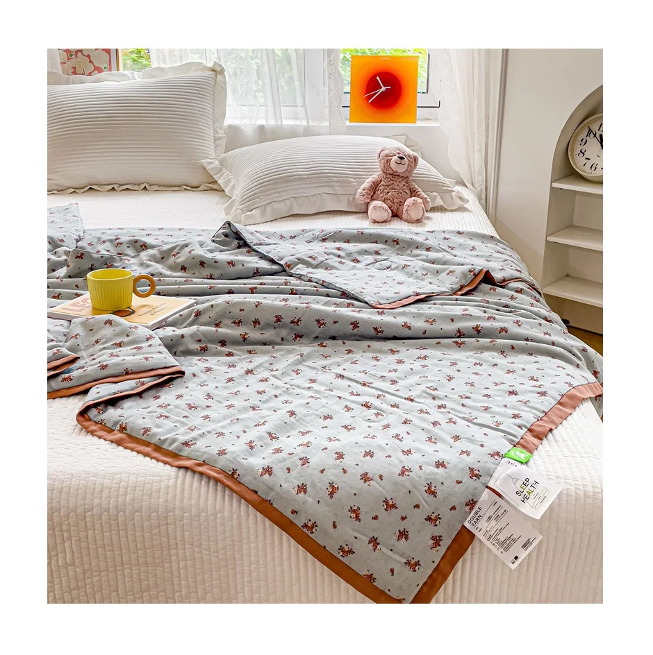 Роскошные Большие размеры король и королева мультяшный узор дышащий полиэстер хлопок летнее охлаждающее