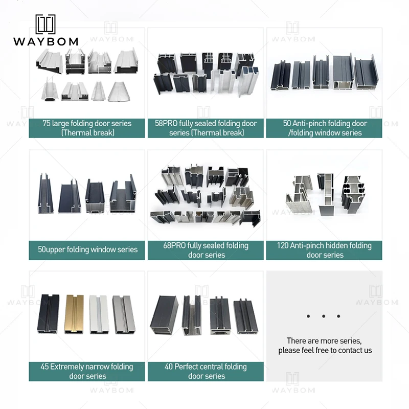 75mm folding house door wholesale Balcony bi fold with folding door aluminum construction material other doors aluminum profile