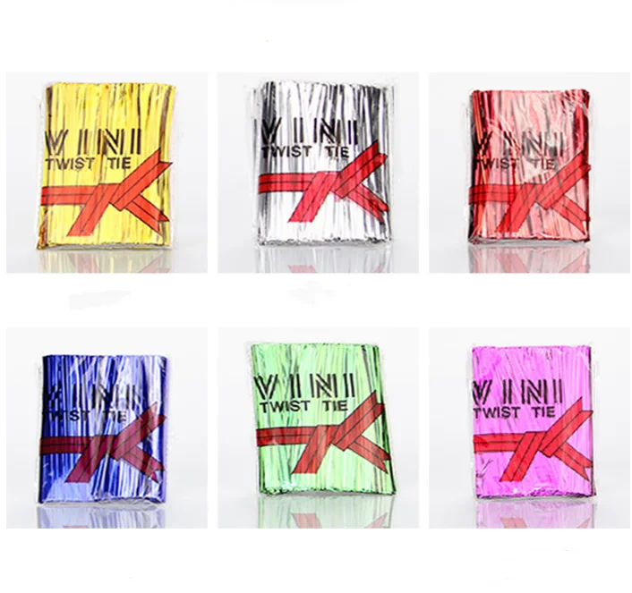 4mm Metallic Twist Ties Wire For Wedding Party Cake Pops Sealing Cello Bags Lollipop Packaging Wire