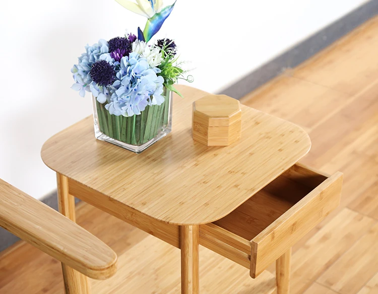 OEM один ящик для спальни роскошный бамбуковый прикроватный столик Современная тумбочка