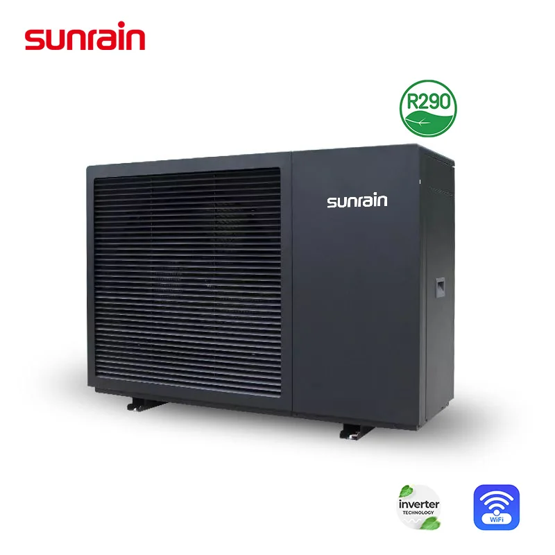 Sunrain R290 A+++ 12KW 18KW 220V 50HZ Full DC Inverter EVI   WIFI Heating Cooling And Domestic Hot Water Monoblock Heat Pump